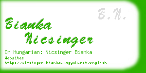 bianka nicsinger business card